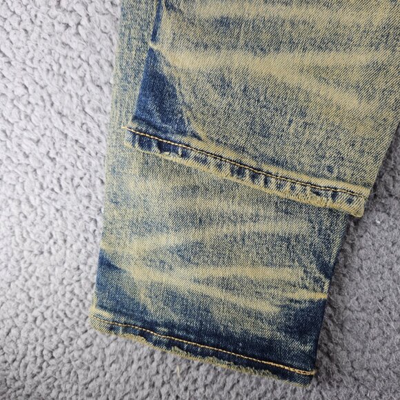 mnml Jeans Mens 31 Blue X146 Stretch Distressed Skinny Fit Denim - Picture 16 of 16